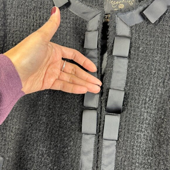 Tangueiras Made In Italy Black Minimalist Viscose Blend Tweed Blazer No Size - Picture 4 of 16